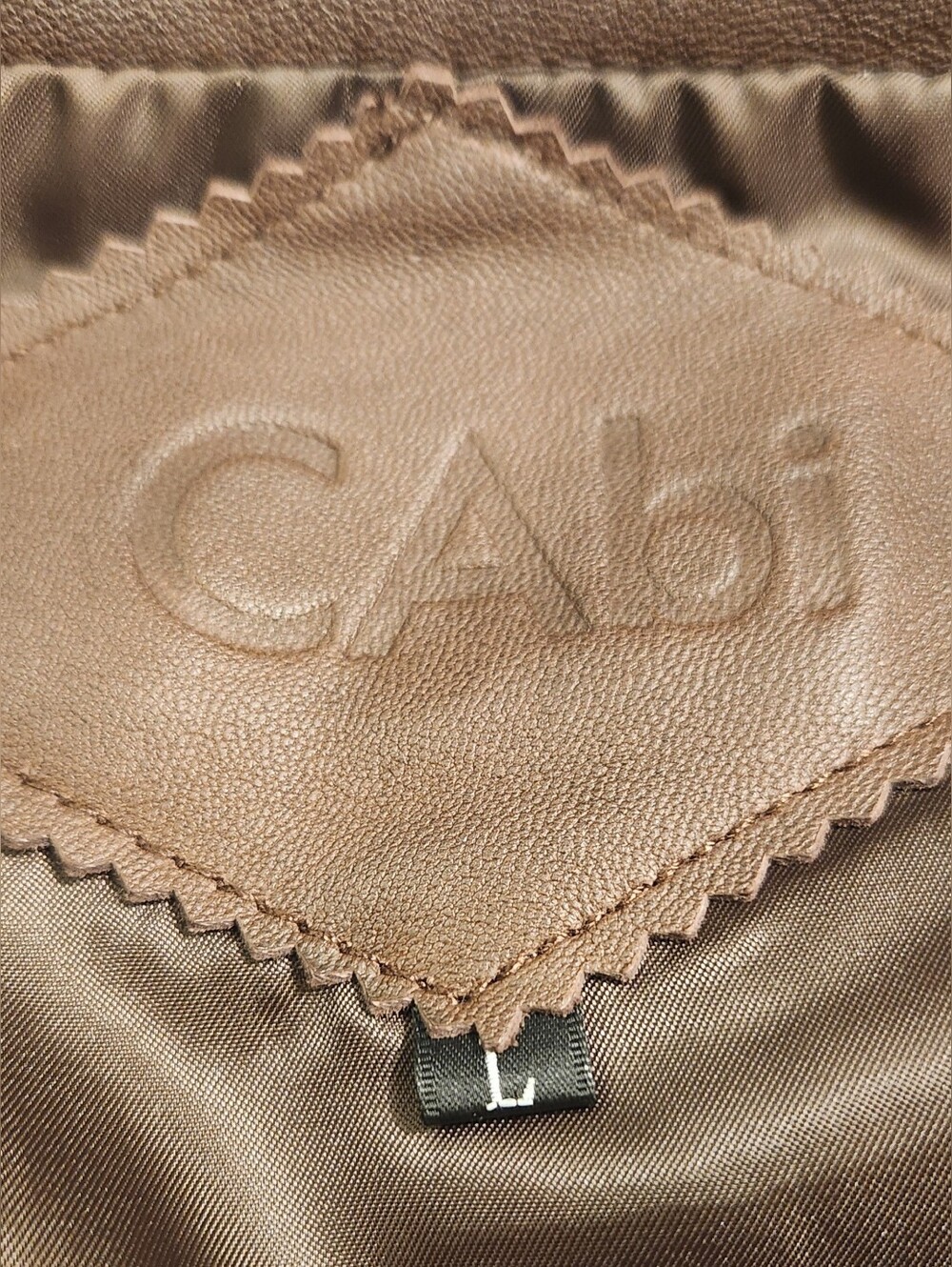 CAbi Chocolate Brown Genuine Leather "Western Tailored" Vest. Size -L - Picture 2 of 9